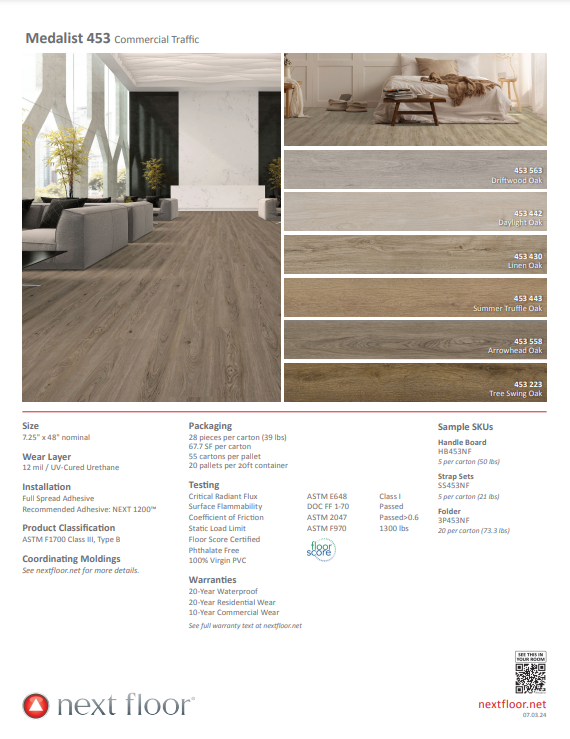 Summer Truffle Oak 453 443 - Nextfloor Vinyl 2mm Glue Down Medalist