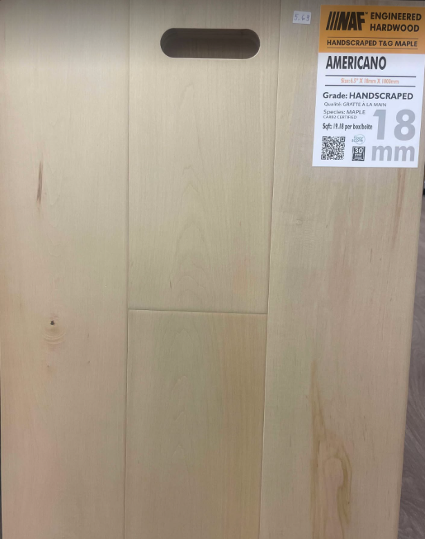 Americano - NAF 6.5"x18mm Engineered Hardwood Maple