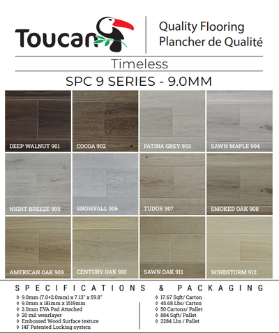 TFSPC904 Sawn Maple TOUCAN  9 Series 9mm Vinyl