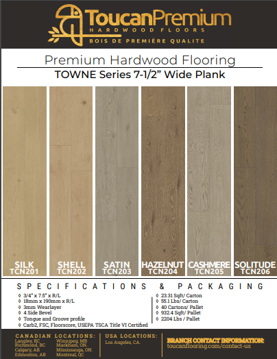 Cashmere - Toucan Engineered hardwood 3/4" x 7 1/2"