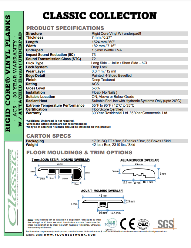 FIJI - AQUAPLUS Classic 7mm SPC Vinyl Flooring