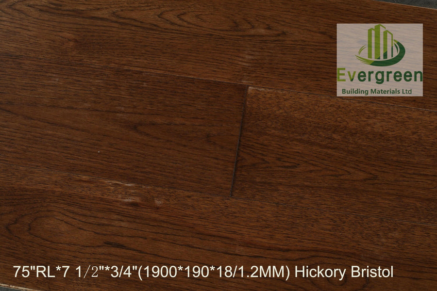 BRISTOL Evergreen 7 1/2''x 3/4" Hickory Engineered Hardwood - ADVANCED FLOORING