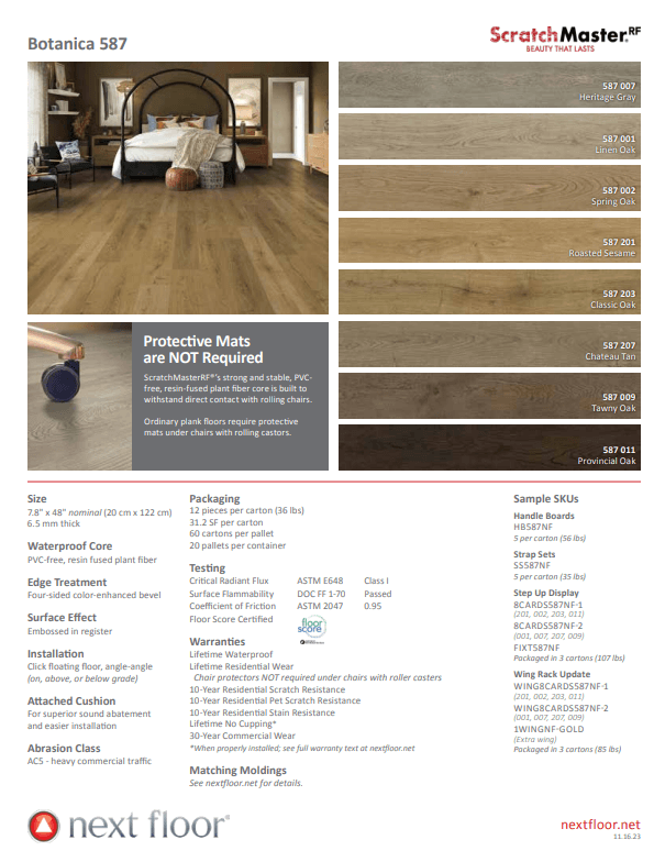 Chateau Tan 587 207- Nextfloor Botanica 587 Vinyl 6.5mm - ADVANCED FLOORING