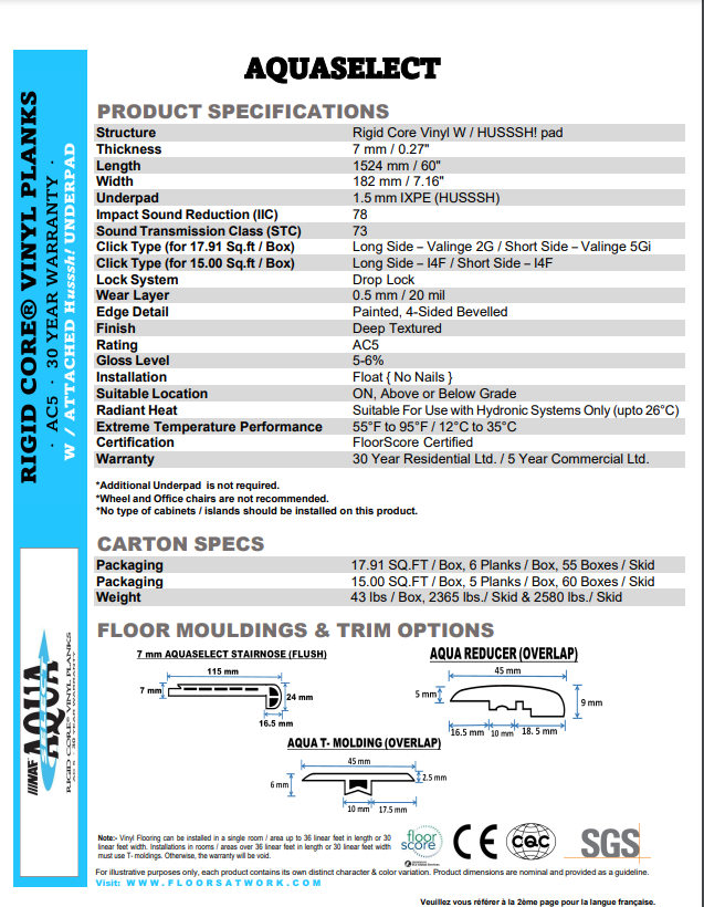 DAVISVILLE - AQUAPLUS Select 7mm SPC Vinyl Flooring