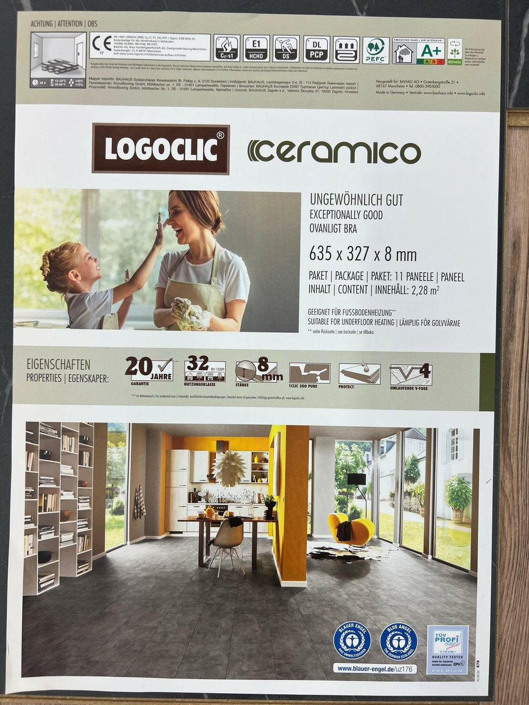 $0.69/sq.ft Ceramico Laminate Tile 8mm - ADVANCED FLOORING