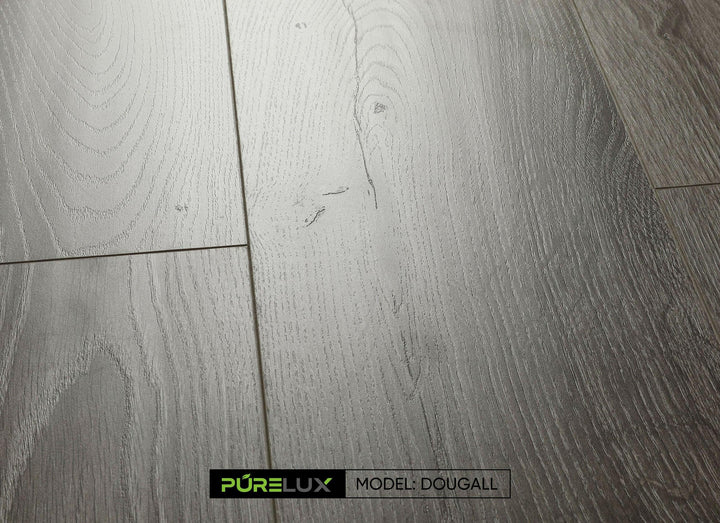 Close up showcasing the rich, brown tones of Purelux laminate flooring.