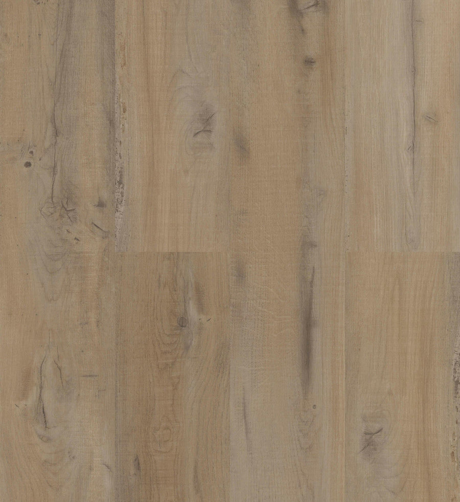 Close-up showing the texture and color of Ines Purelux vinyl plank flooring.