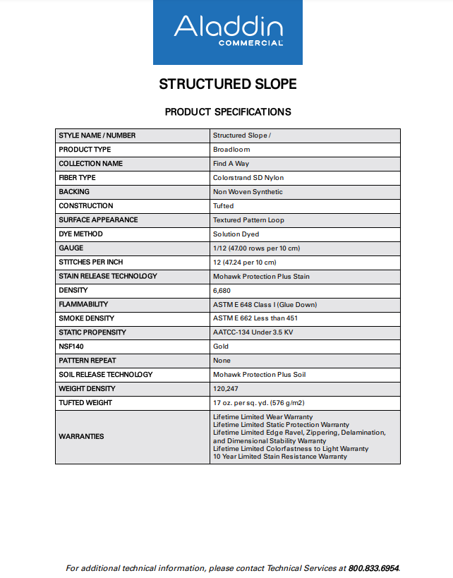 Aladdin Broadloom Commercial Carpet - Structured Slope