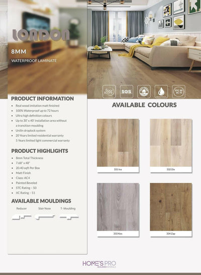 331 IVA - Home's Pro Waterproof Laminate London Seires - advancedflooring