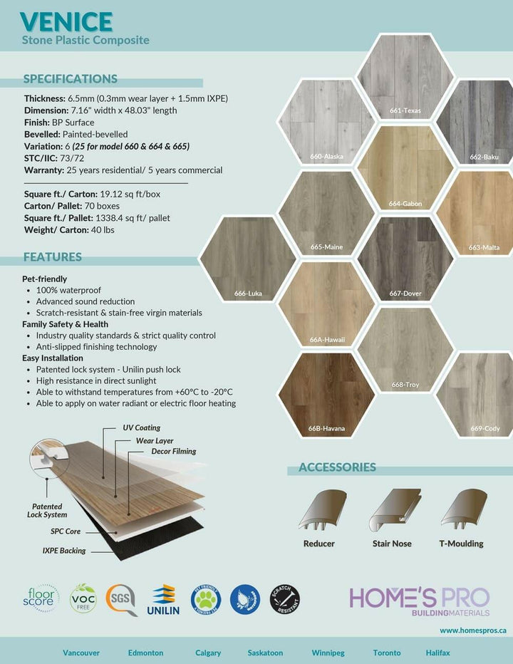 661 Texas - Home's Pro Vinyl 6.5mm Venice Series - advancedflooring