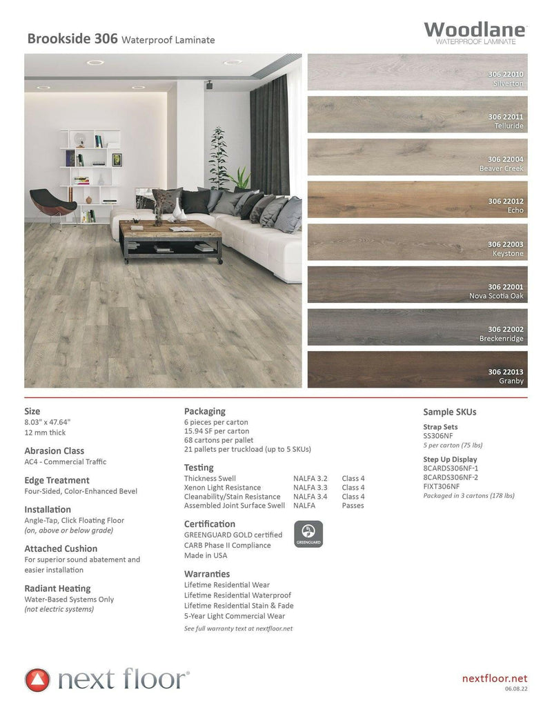 Breckenridge 306 22002 - Next Floor Waterproof Laminate Brookside 306 - advancedflooring