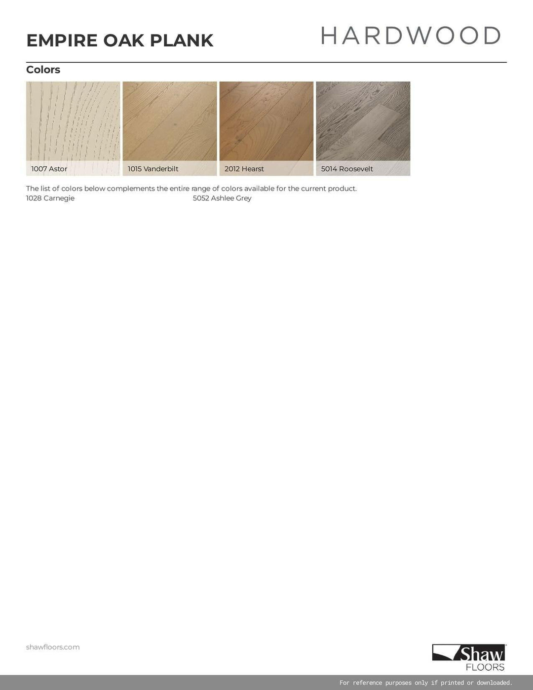 CARNEGIE - SHAW ENGINEERED HARDWOOD EMPIRE OAK PLANK SW583 - advancedflooring