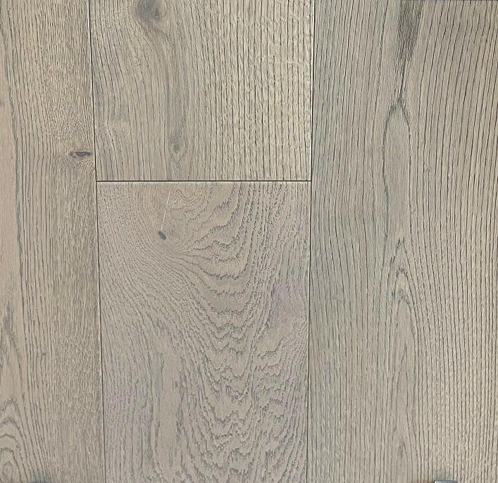 Close-up showing the texture and color of Da Vinci NAF oak engineered hardwood flooring.