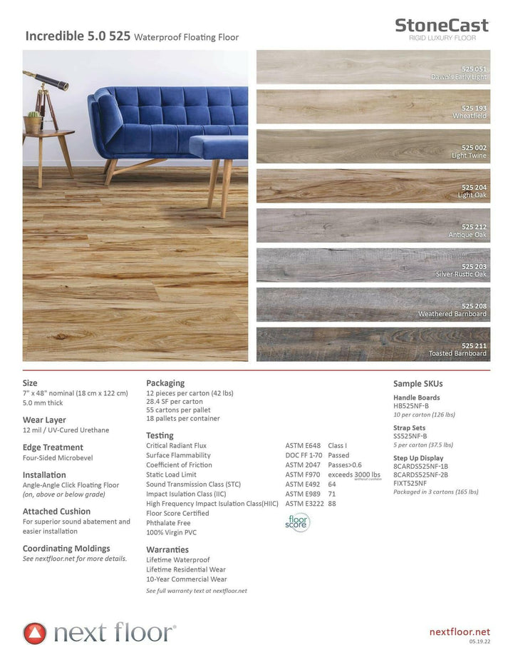 Dawn's early light 525 051 - Nextfloor StoneCast 5mm Incredible 5.0 525 - advancedflooring