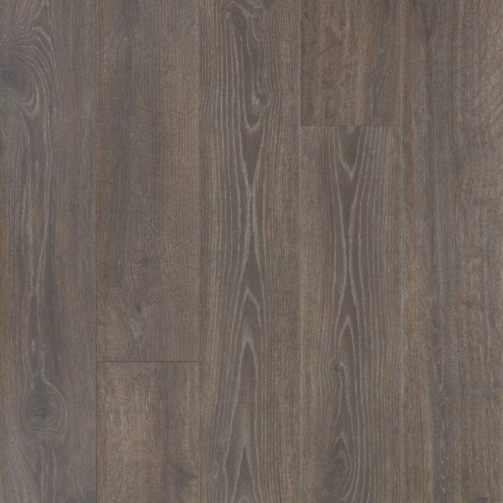 close up of Espresso Bark Oak Mohawk RevWood Plus Antique Craft waterproof laminate sold by Advanced Flooring