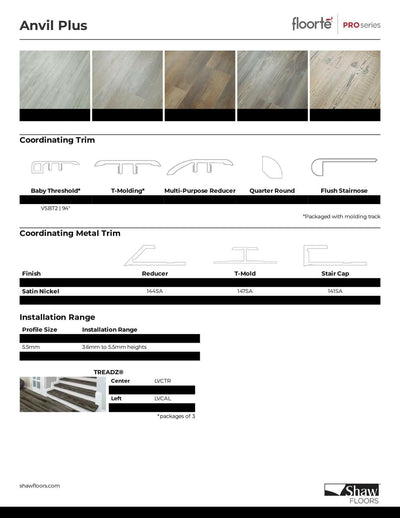 Greige Walnut - SHAW Vinyl 4.4mm ANVIL PLUS SPC 2032V - ADVANCED FLOORING