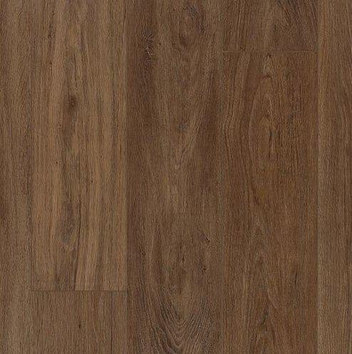 Close up of 6mm vinyl plank in the colour Pecan by Mohawk SolidTech sold by Advanced Flooring in Kitchener-Waterloo.