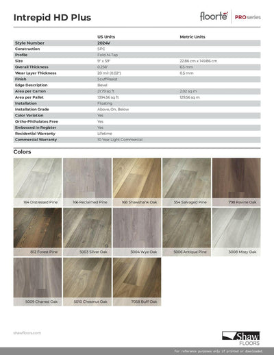 RAVINE OAK - Shaw Vinyl 6.5mm INTREPID HD PLUS 2024V - advancedflooring