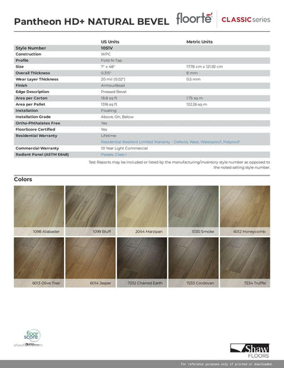 SMOKE 05130 - Shaw Vinyl 8mm PANTHEON HD+ NATURAL BEVEL 1051V - advancedflooring