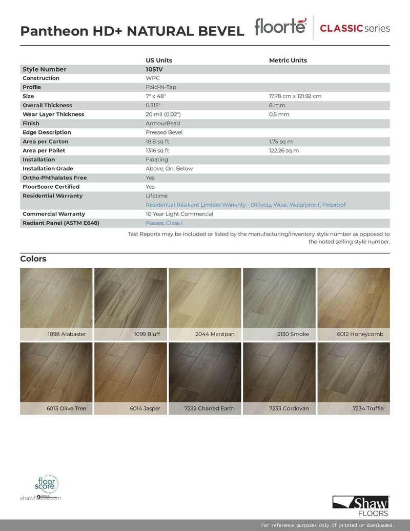 SMOKE 05130 - Shaw Vinyl 8mm PANTHEON HD+ NATURAL BEVEL 1051V - advancedflooring