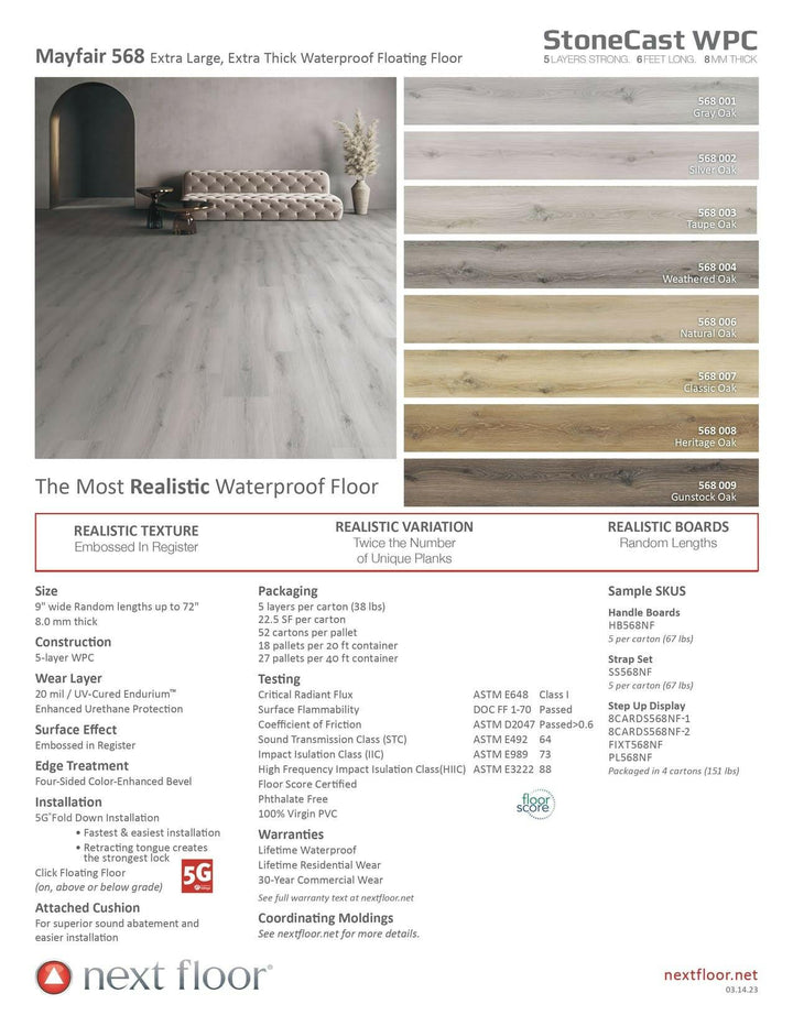 Weathered Oak 568 004 - Nextfloor Vinyl WPC 8mm Mayfair 568 - advancedflooring