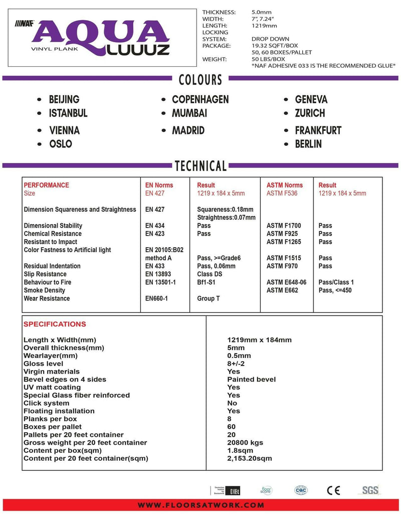 ZURICH - AQUALUUUZ Loose Lay Vinyl 5mm - advancedflooring